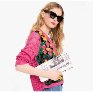 Kate Spade Glitzy Ritzy Newspaper Clutch Print Foldover Clutch Magnetic Closure